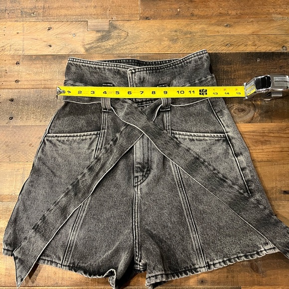 IRO Paris High-Waisted Paperbag Denim Shorts | Tie Belt | Size FR 34 → US 2 - Picture 4 of 7